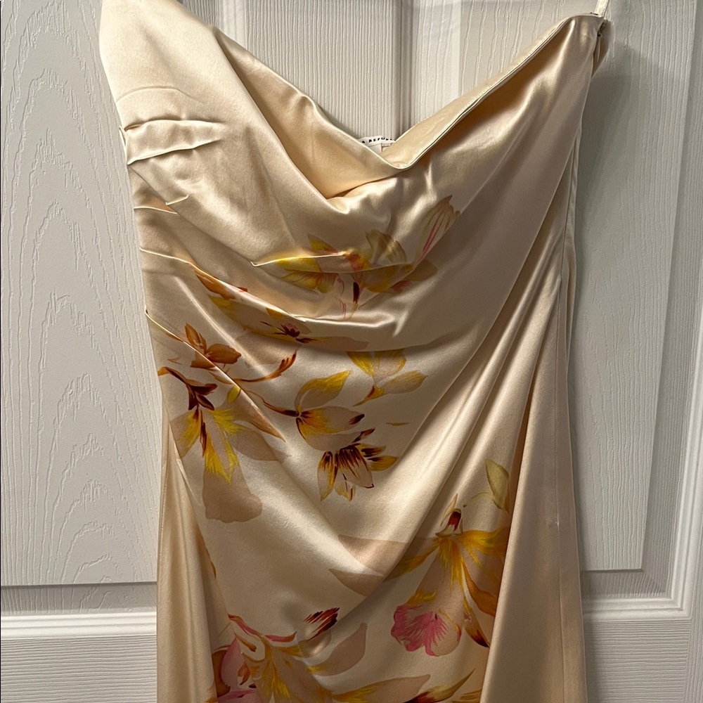 Banana Republic Silk Strapless Dress in Cream with Pink Accent - Picture 3 of 5